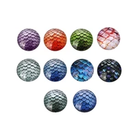 20mm glass dome seals cabochon fish scales cabochons fit earring pendant base jewelry components diy material 30pcs