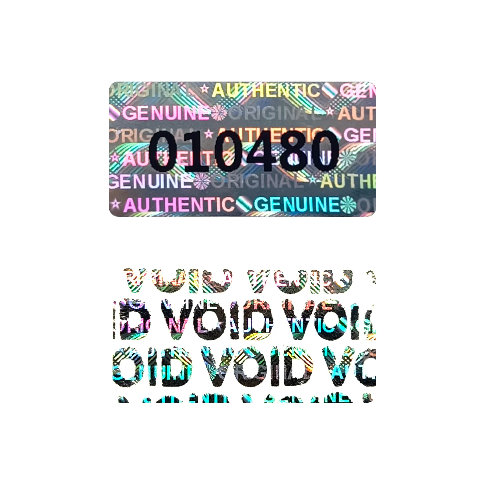 

Голографические защитные наклейки с серийным номером Silver