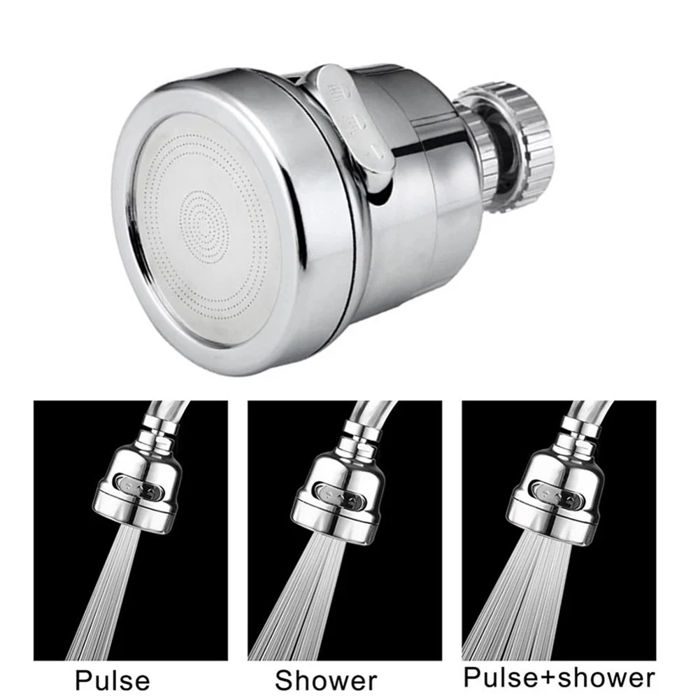 

Three Step Booster Faucet Shower Kitchen Faucet Extender Splash Proof Spray Rotatable Stainless Steel Nozzle Bubbler Water Saver