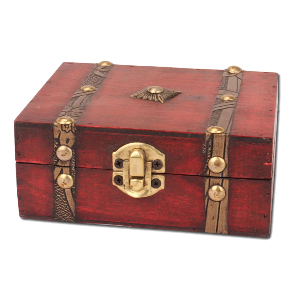 

Treasure Chest Box Jewelry Storage Holder Accessories Home Decoration Old Style Storing Case