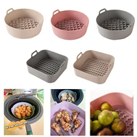 airfryer silicone pot air fryers oven baking tray fried pizza chicken basket mat square round replacemen grill pan accessories