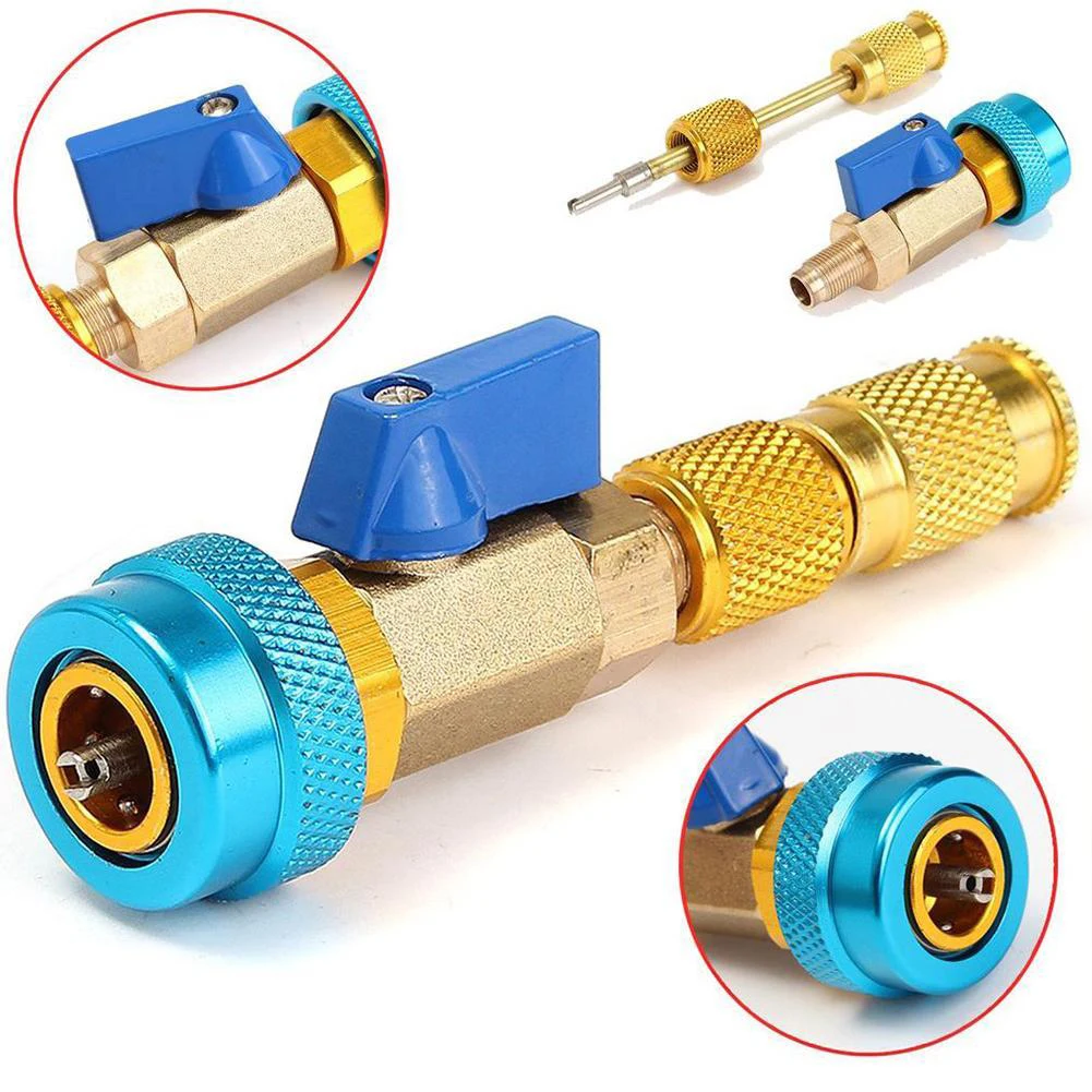 

R134A Car Air Condition Valve Core Remover Installer Valve Fitting Adapter High Low Pressure AC Equipment Repair Tool