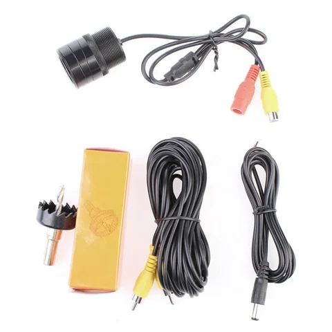 Câmera de Ré Universal para Carro com Visão Noturna HD Câmera de Ré para Carro com Câmera CCD à Prova D'Água com Cabo de Vídeo 28mm 6m