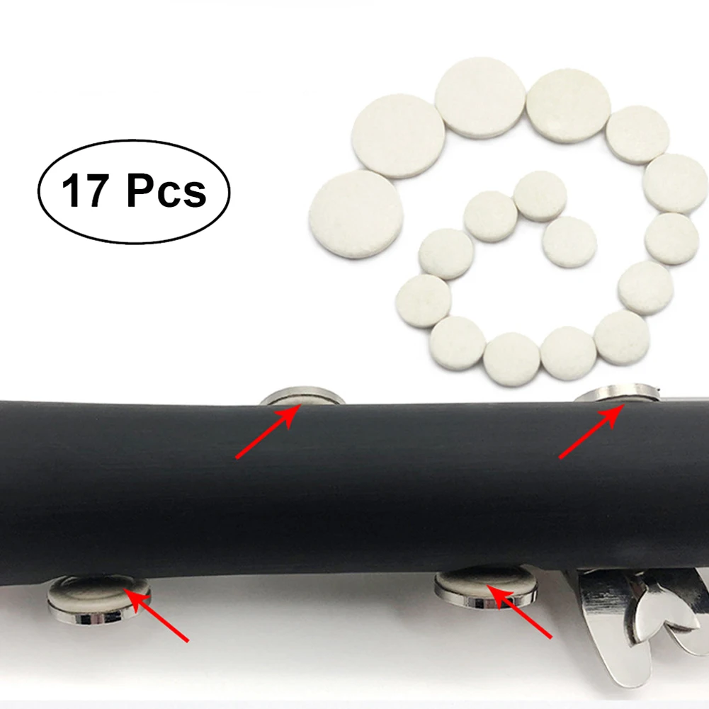 

100% Brand New Clarinet Pads Parts 11 Pcs 10mm 17 Pcs 17 Units 2 Pcs 12.2mm 3 Pcs 17.5mm Casings Replacement Set