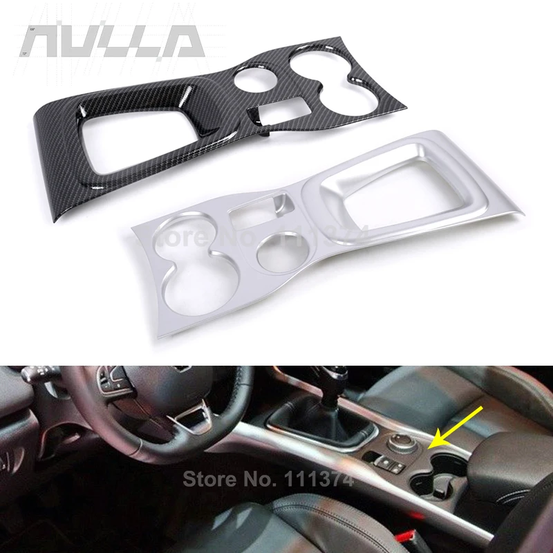 

Carbon Look Car Shift Knob Gears Panel Water Cup Frame Decor Cover Trim For Renault Kadjar 2015 2017 2019 Interior Accessories