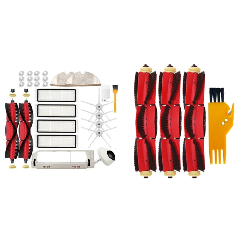 

2 Set Vacuum Cleaner Accessories: 1 Set Main Brush Cover HEPA Filter Mop Cloth & 1 Set Main Roller Brush+Cleaning Brush