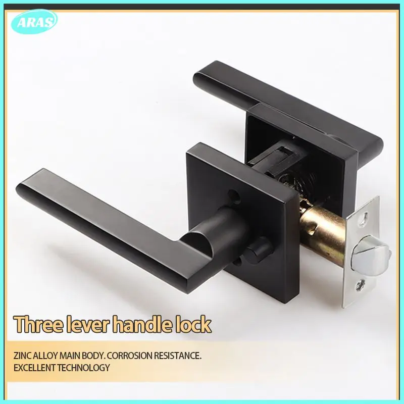 

Three-bar Handle Lock Door Handle Lever With Modern Contemporary Slim Square Design Privacy For Home Bedroom Or Bathroom