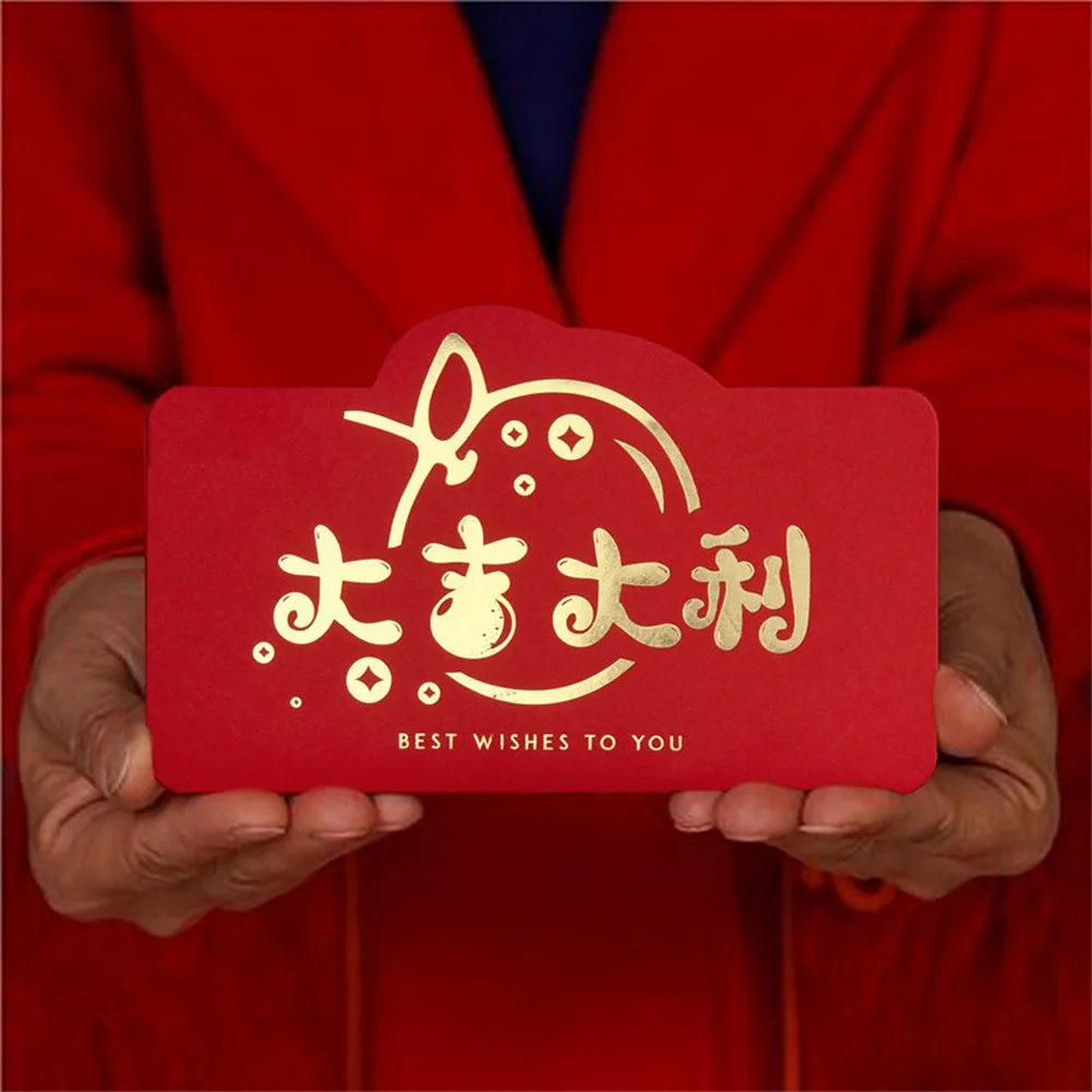 

1 pcs Red Envelopes 17x8.5cm New Year's Red Envelope High-End Hot Stamping Tiger Head Folding Red Envelope for Chinese New Year