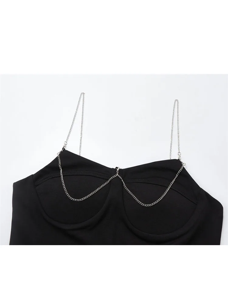 Женский летний укороченный топ Y2k черный пикантный в Корейском стиле женские