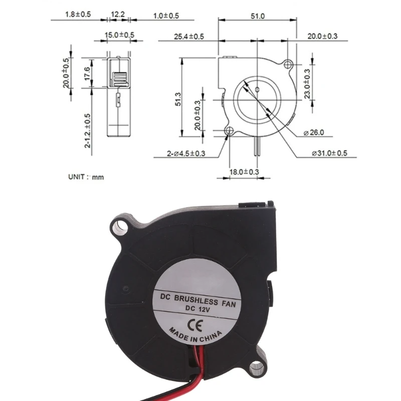 50x15 мм 5015 для бесщеточного вентилятора постоянного тока с охлаждающим масляным