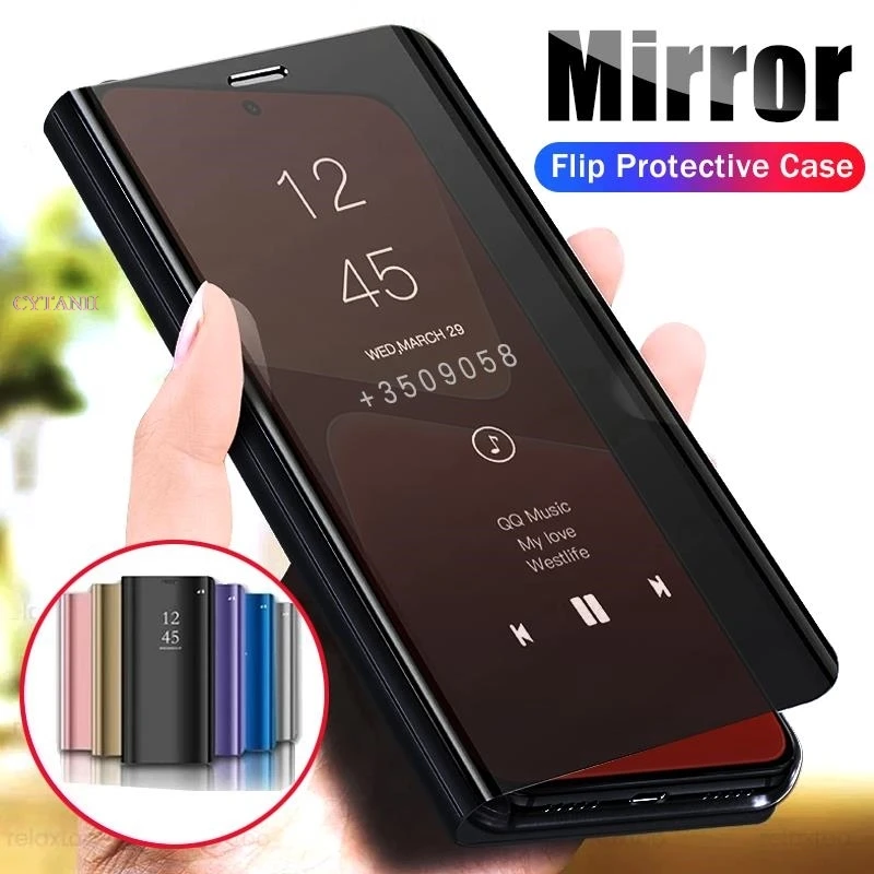 Для Xiaomi Poco M6 Pro 5G 23076PC4BI чехол Роскошный зеркальный флип-подставка Smart View Fundas