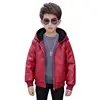 Children Jackets Boy Plush Thick Coat 2021 New Winter Casual Overcoat Kids for Boys Teenagers Outerwear Leather Coat Clothes 6