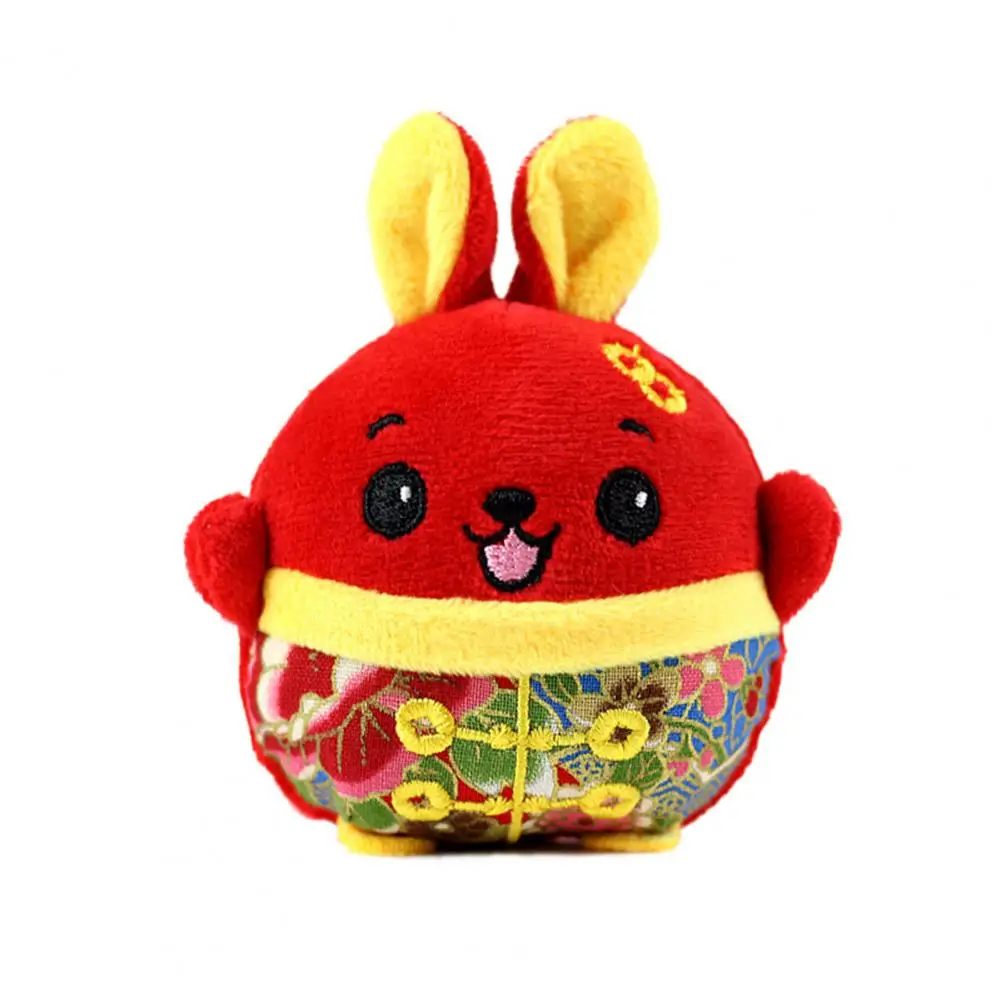 

Cute Hanging Chinese Style 2023 New Year Mascot Stuffed Animal Doll Fully Filled Rabbit Zodiac Mascot Car Decoration