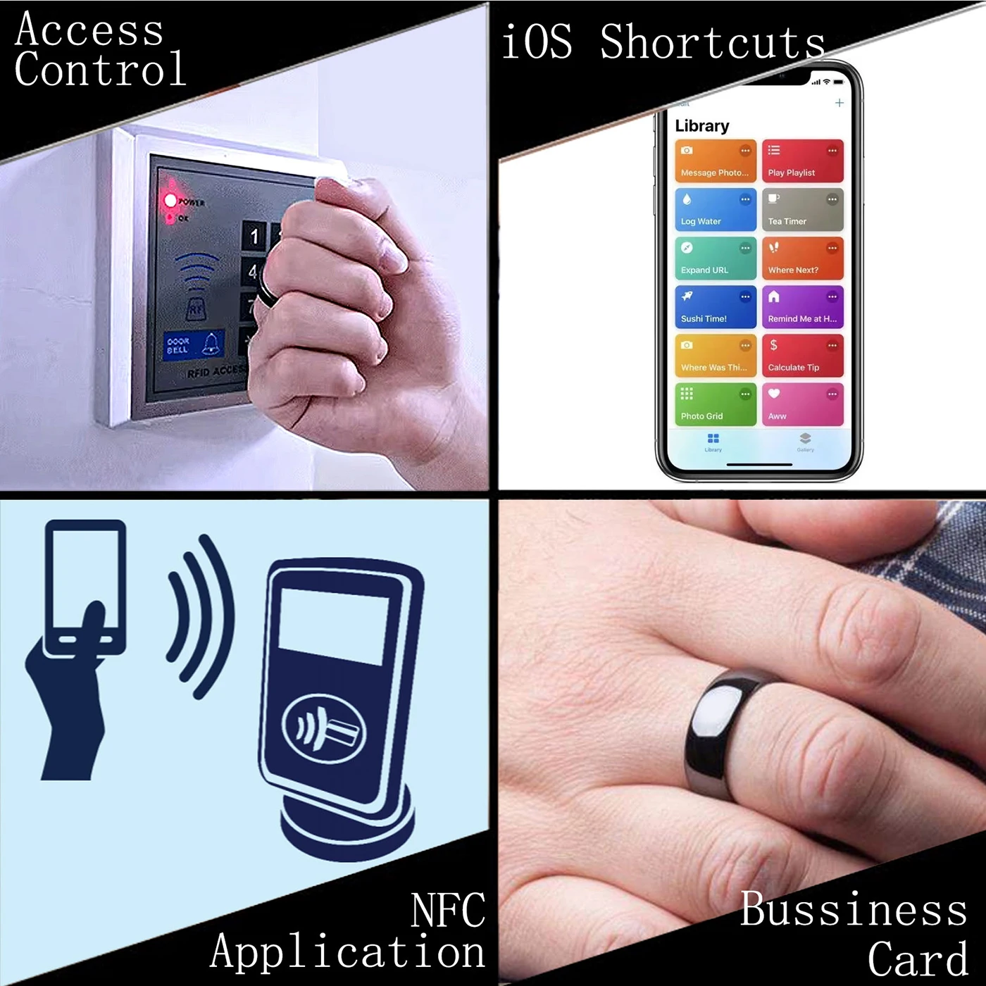 Фото Полностью керамическое интеллектуальное кольцо Ntag215 NFC, совместимое с телефонами и устройствами с поддержкой NFC, программируемыми 504 байтами для бизнес-меток №3