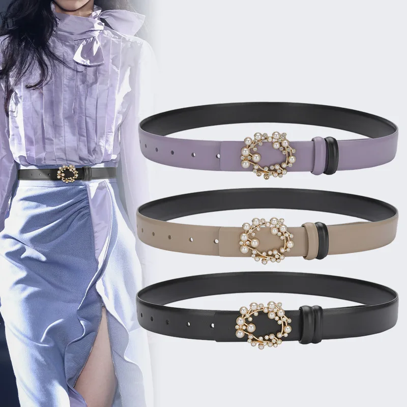 Luxury design leather belt for women fashion belt dress belt