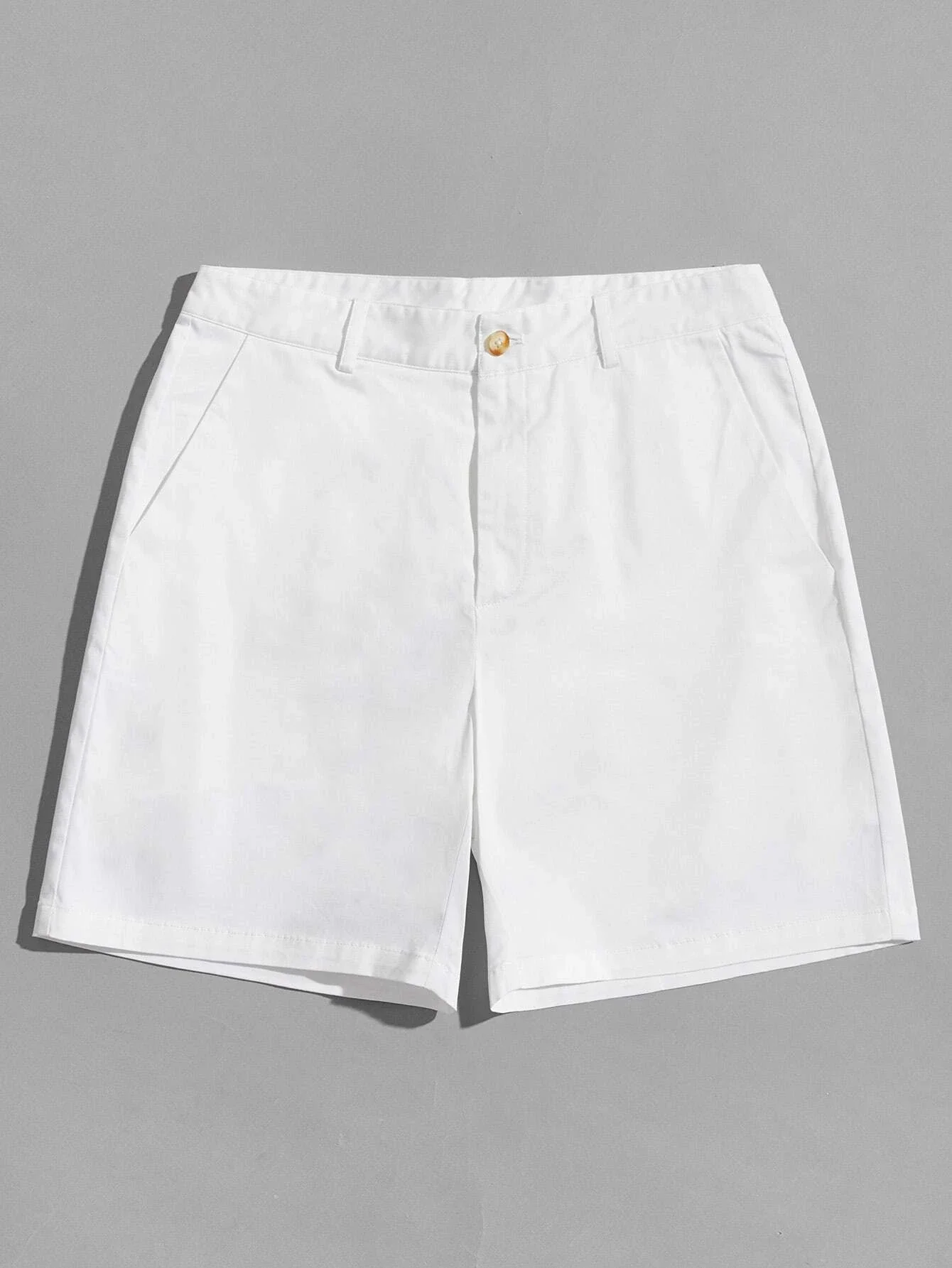 

Men Zipper Fly Solid Shorts
