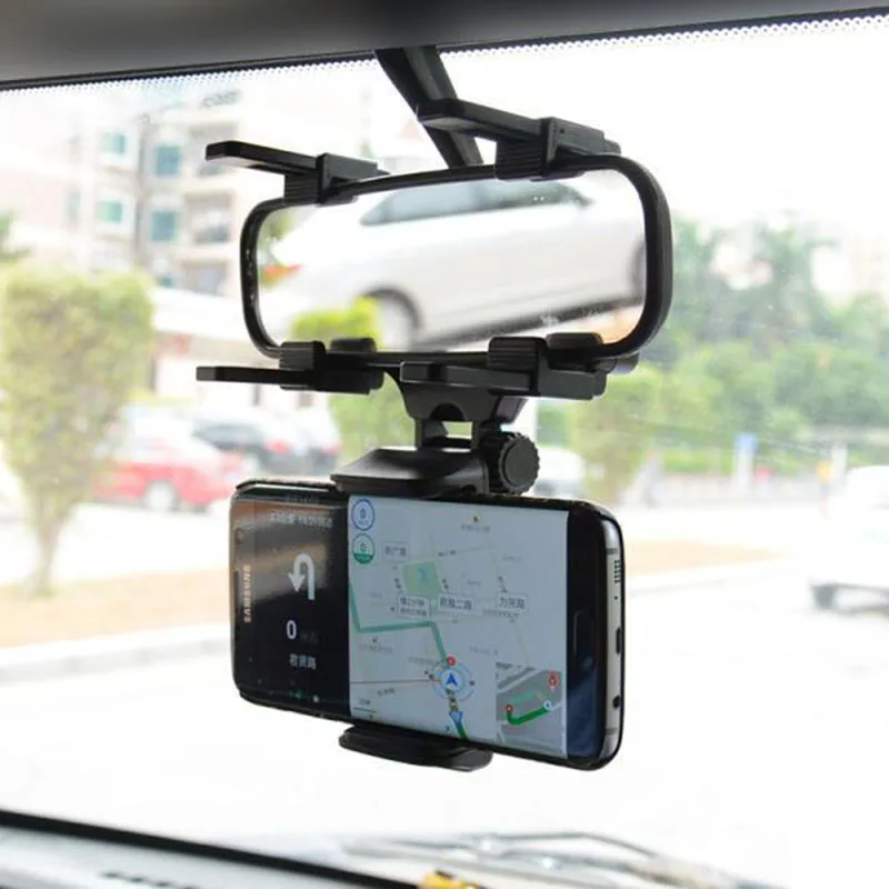 

Car Phone Holder Astern Rearview Mirror Navigation Dashcam Fixed Clip Rotatable Safety Car Mobile Phone Stand Won't Block Sight