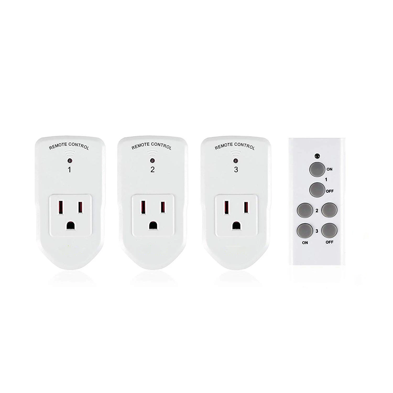

Wireless Remote Control Electrical Outlet Switch for Lights Fans Christmas Lights Small Appliance Long Range White 10A 1200W