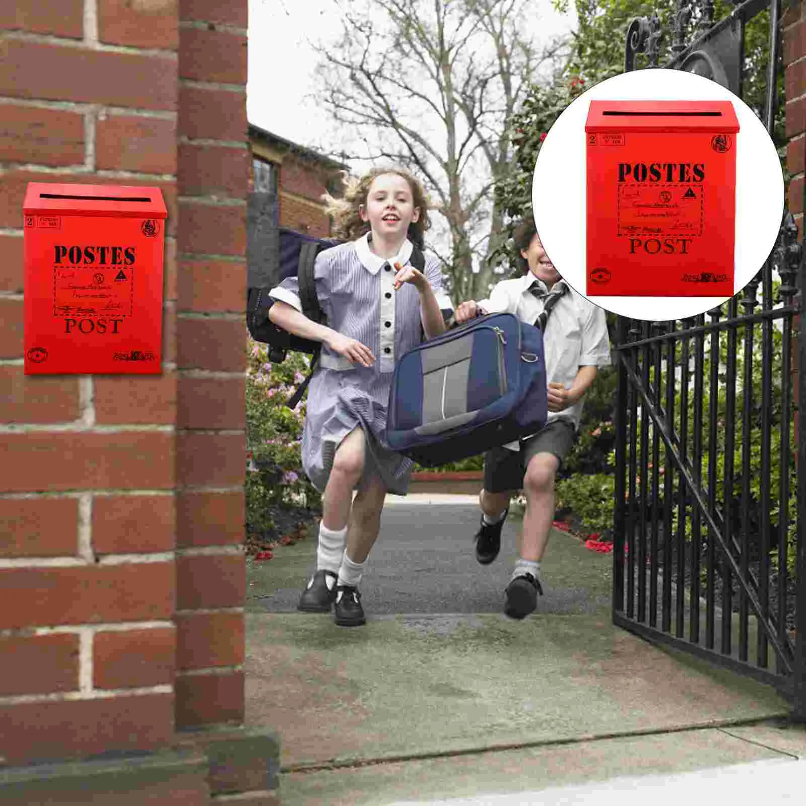 

Shabby Flower Pot Mailbox Mail Organizer Security Locking Mailbox Wall Suggestion Box Security Mailbox with Post