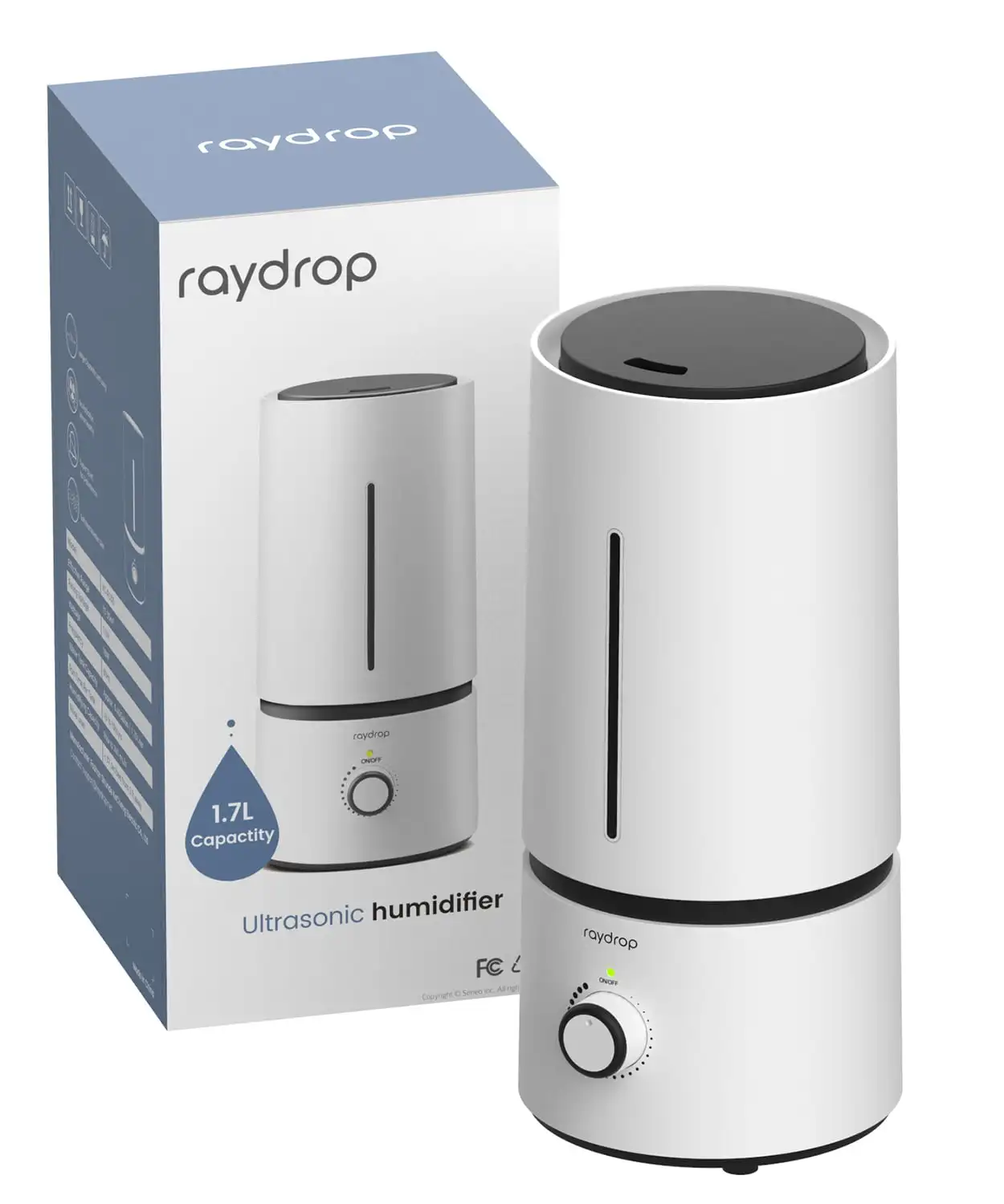

Cool Humidifier, 1.7L Small Humidifiers for Room, Baby, Home (White)