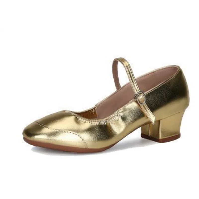 sapatos femininas женские модные золотистые балетные туфли на высоком каблуке с круглым