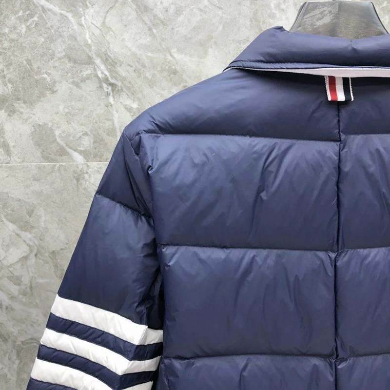TB THOM Men's Boutique Winter Jacket Down Jackets Fashion Brand Overcoat Classic Down-Filled Matte Nylon 4-bar Stripe TB Jacket