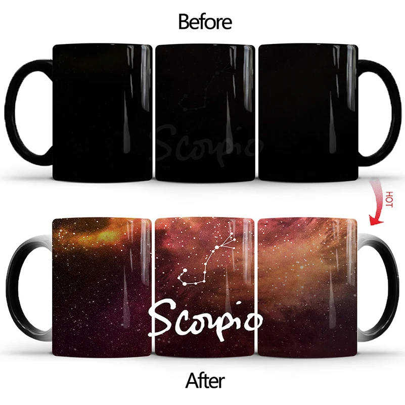 1 шт. 350 мл новая кружка меняющая цвет созвездия Волшебная Термочувствительная