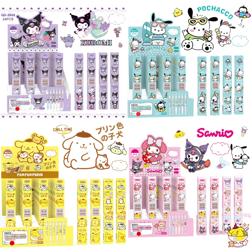 

Sanrios ручка пресс новый металлический зажим для студентов сухой за секунды ST головка 24 шт сюрприз Гладкий мультфильм Подпись портативный