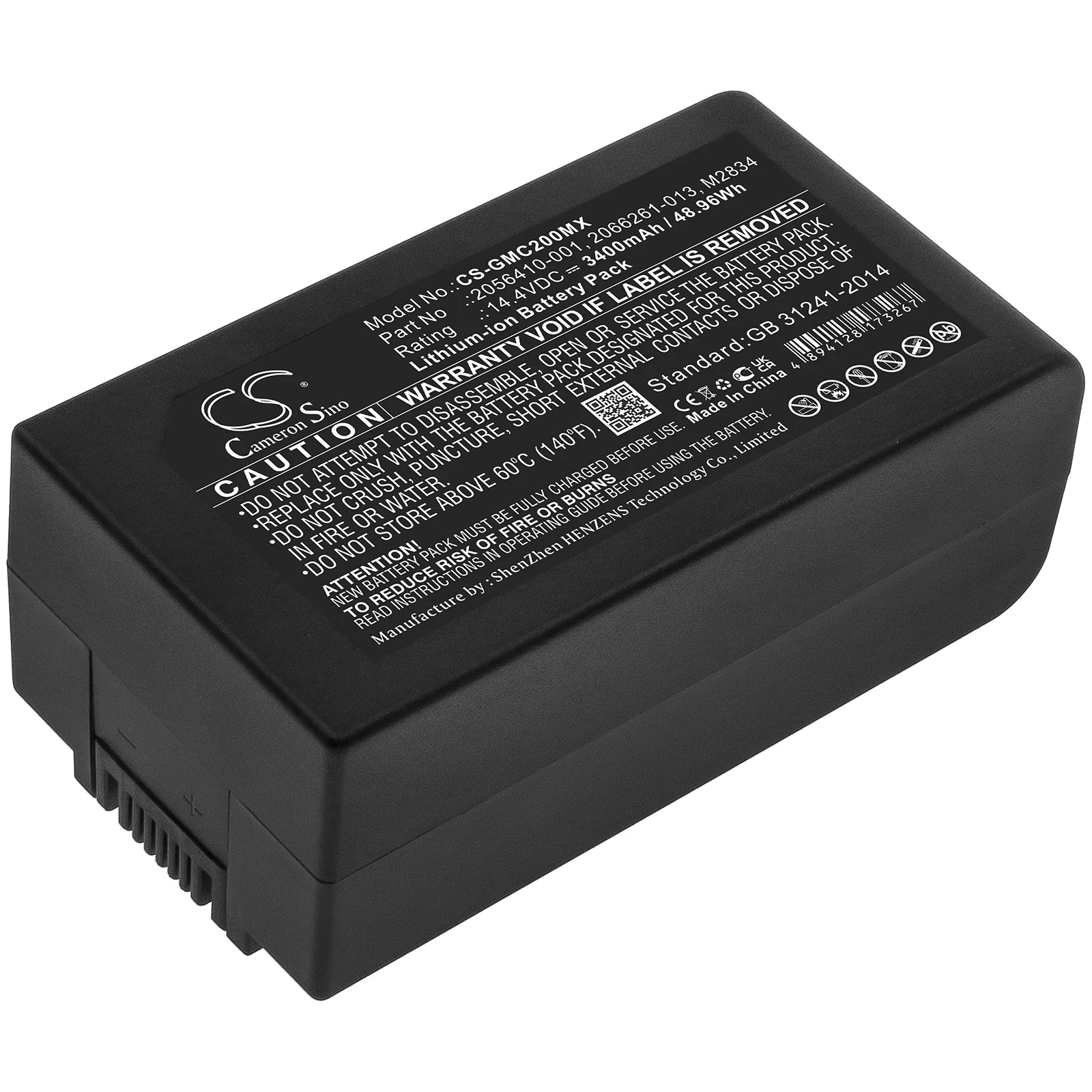 CS Medical Battery for GE MAC 2000 MAC 2000 EKG Fits 2056410-001 2066261-013 M2834 3400mAh/48.96Wh Li-ion 14.40V CS-GMC200MX