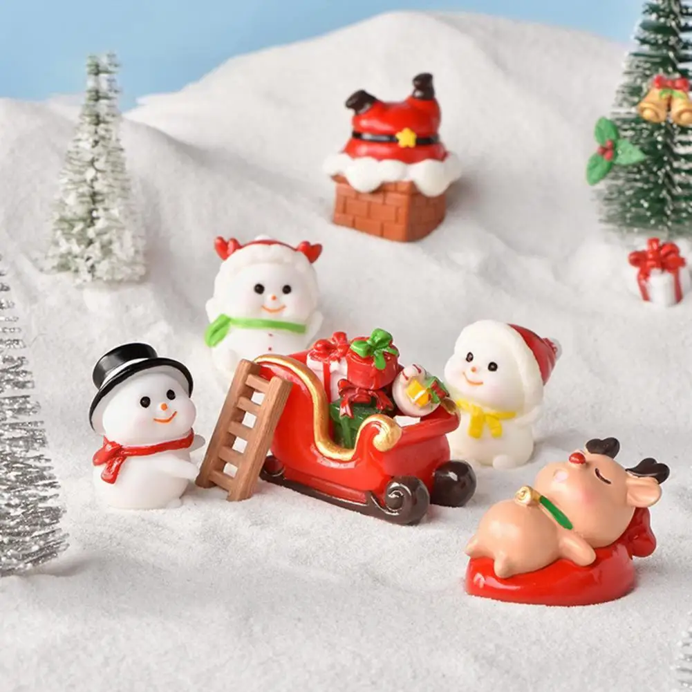 

Christmas Ornaments Useful Snowman Elk Decor Vintage Style for Christmas Christmas Figurines Miniature Decor