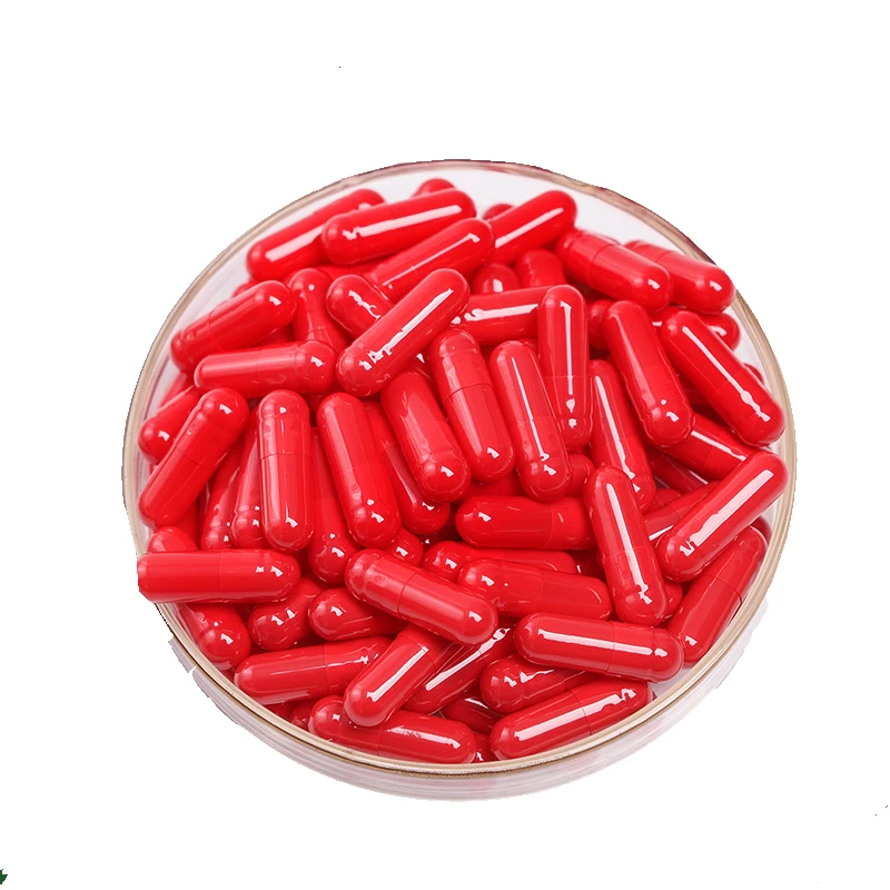 10000Pcs/Bag Size 0 Empty Capsules Gelatin Red Capsules Hollow Hard Gelatin Seperated or Joined Capsules #0