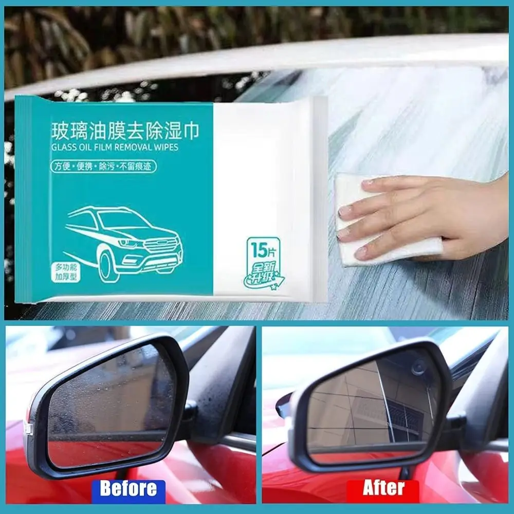 

30 Pcs New Design Decontamination Powerful Brightening Stain Removal Wipes Car Glass Wipes Windshield Cleaning Oil Film