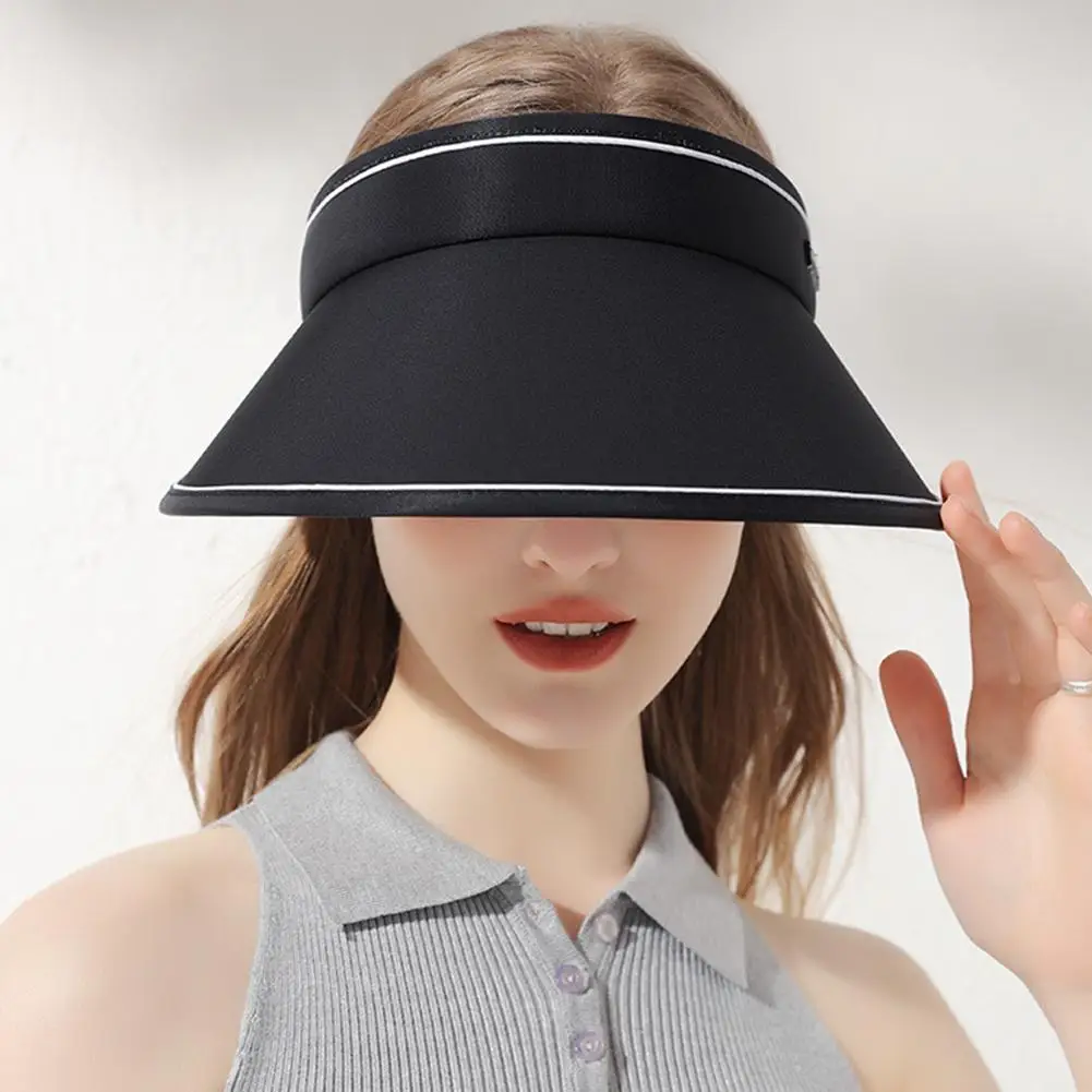 

[ Ready Stock ] Summer Women Sun Hat Sunshade Adjustable Large Brim Hat With Detachable Windproof Rope For Outdoor Beach Cycling