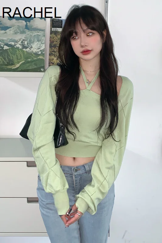 

Лидер продаж, женская одежда в чистом стиле с лямкой на шее