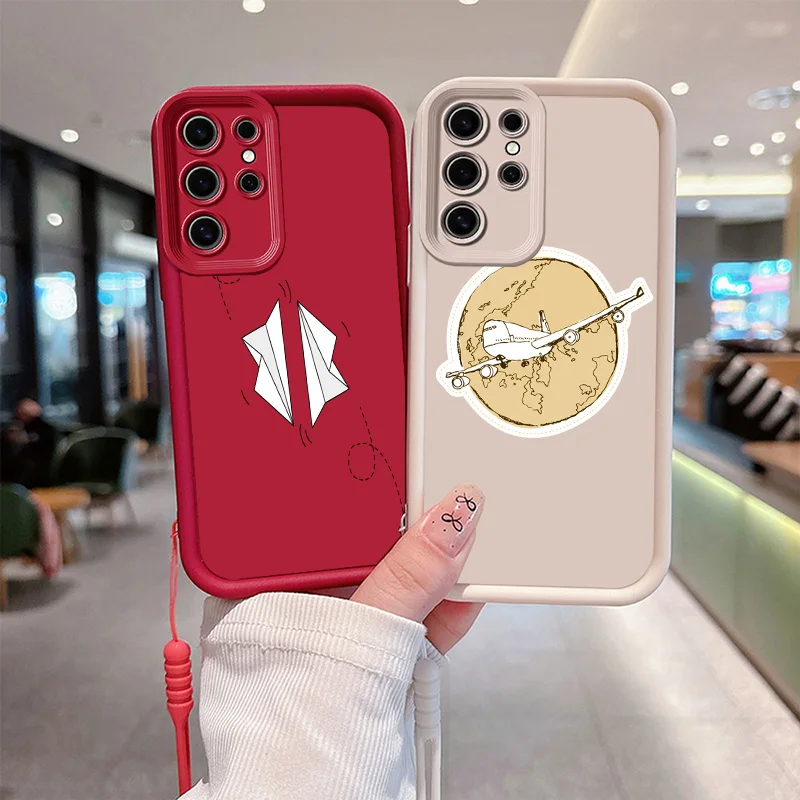 Чехол премиум класса для телефона с рисунком летательного аппарата веревки глаз