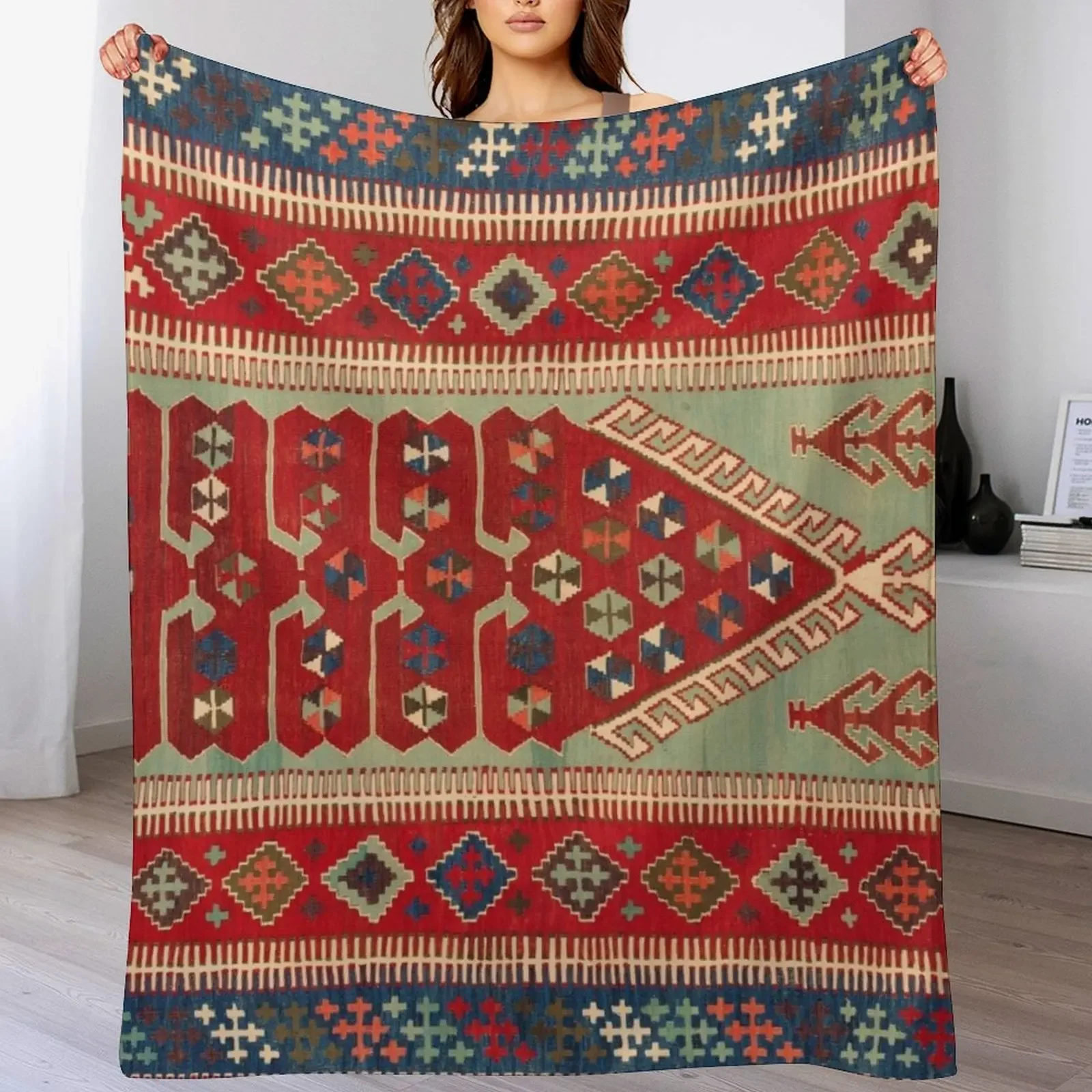 Антикварный турецкий ковёр Kilim плед
