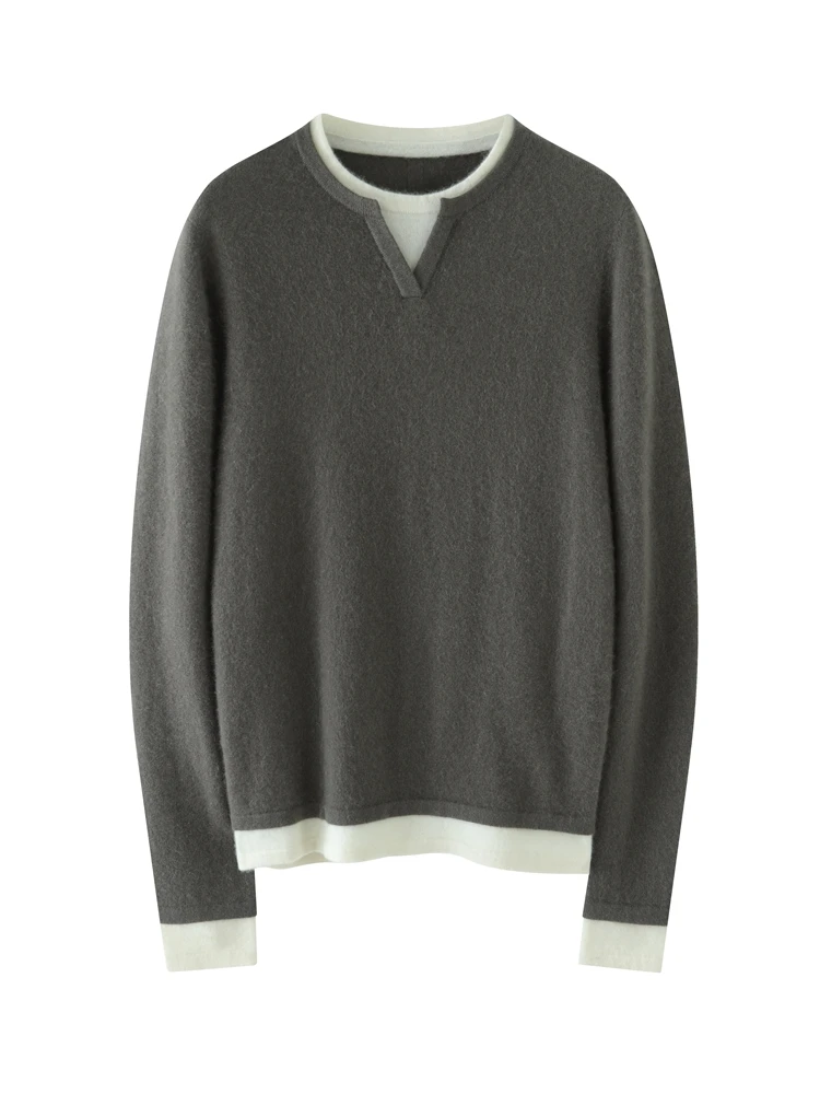 Новинка 100% Женский кашемировый свитер осенне-зимний пуловер с имитацией двух