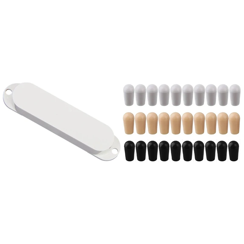 

3PCS White Single Coil Pickup Cover For Electric Guitar With 30PCS Toggle Switch Tip Caps For Electric Guitar