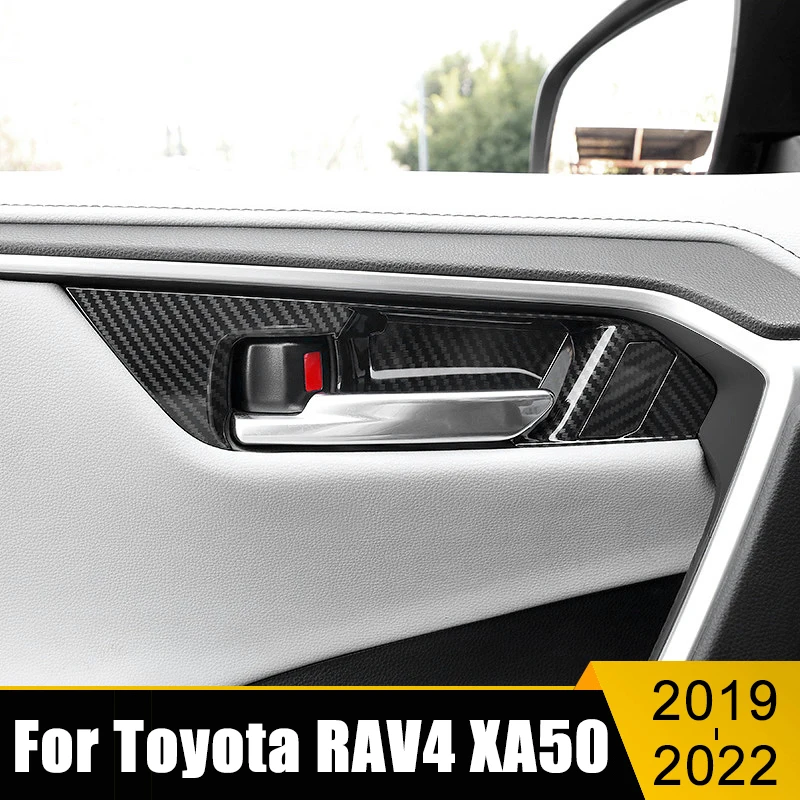 

Внутренняя накладка на дверь автомобиля из АБС-углеродного волокна, накладка на раму для Toyota RAV4 2019 2020 2021 2022 RAV 4 XA50, аксессуары для интерьера