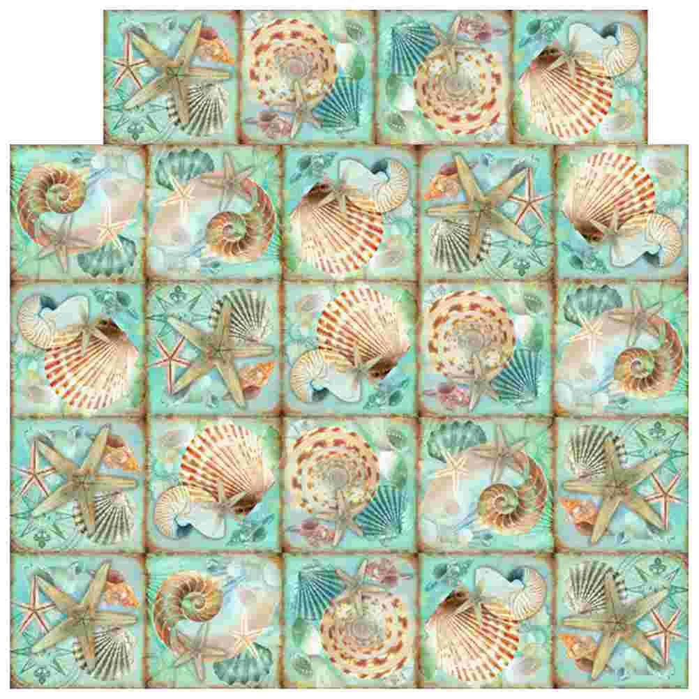 

24 Pcs Diy Wall Tile Decals Removable Wallpaper Starfish Shell Stickers Tile Decals Bathroom Floor Kitchen Backsplash Ornament