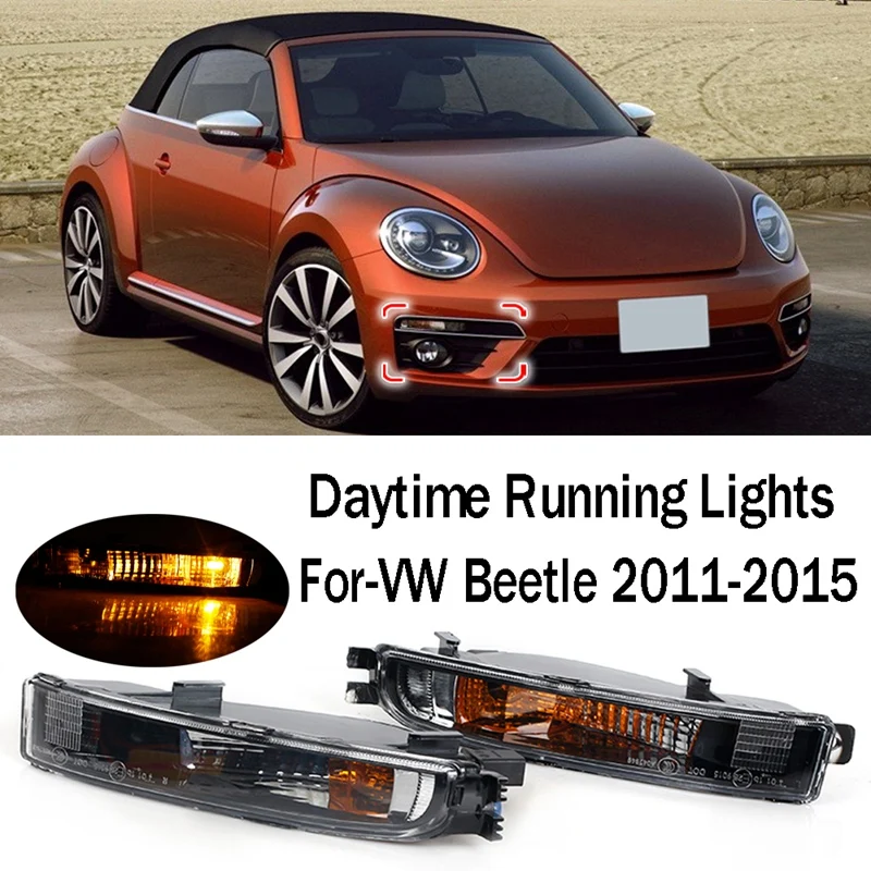 

Front Bumper Fog Lamp With Bulb DRL Turn Signal Light For-Beetle 2011 2012 2013 2014 2015 Daytime Running Lights