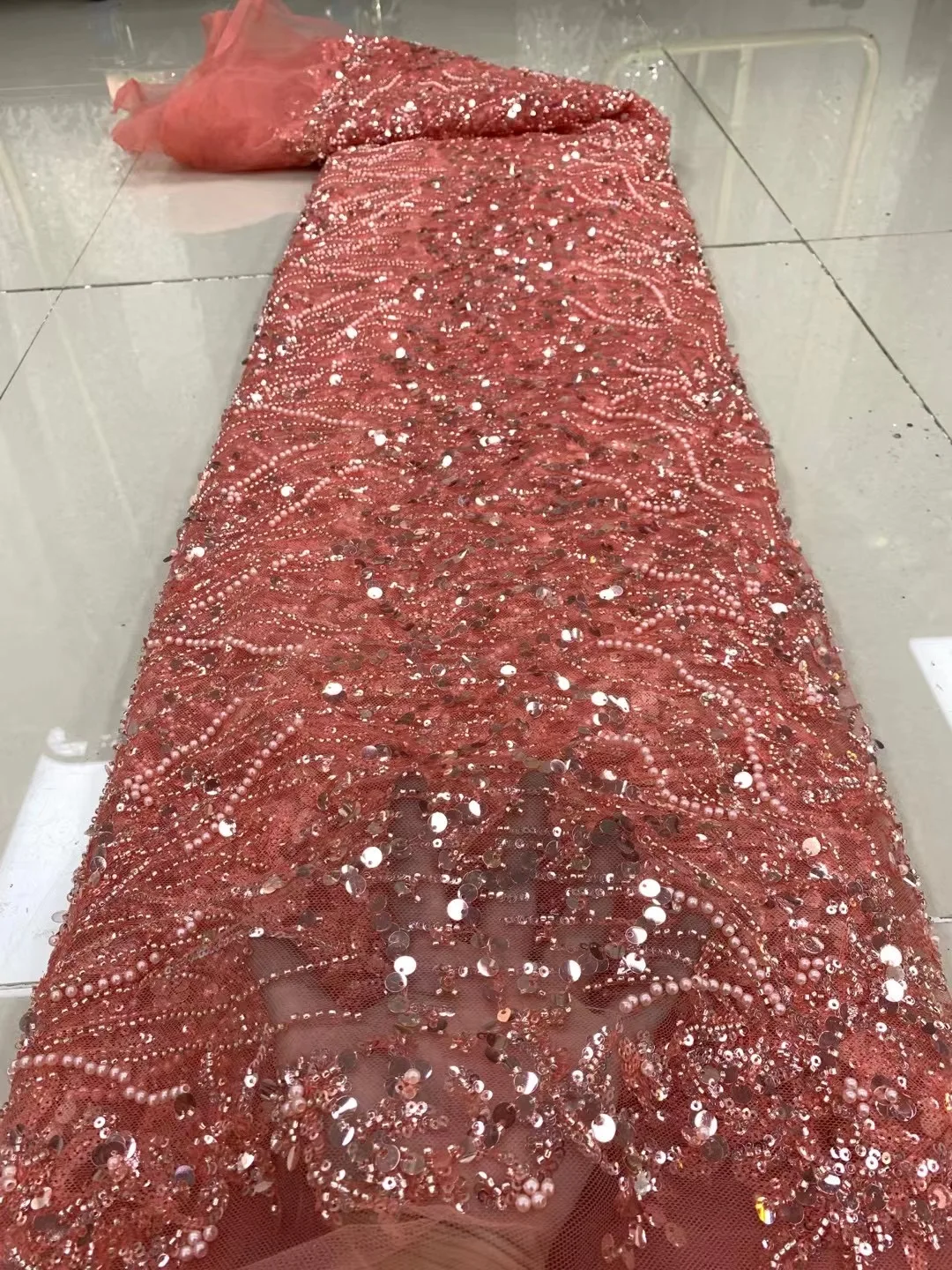 

Темно-синие африканские бусины ручной работы с блестками кружевная ткань 2022 высококачественный французский материал роскошное нигерийско...