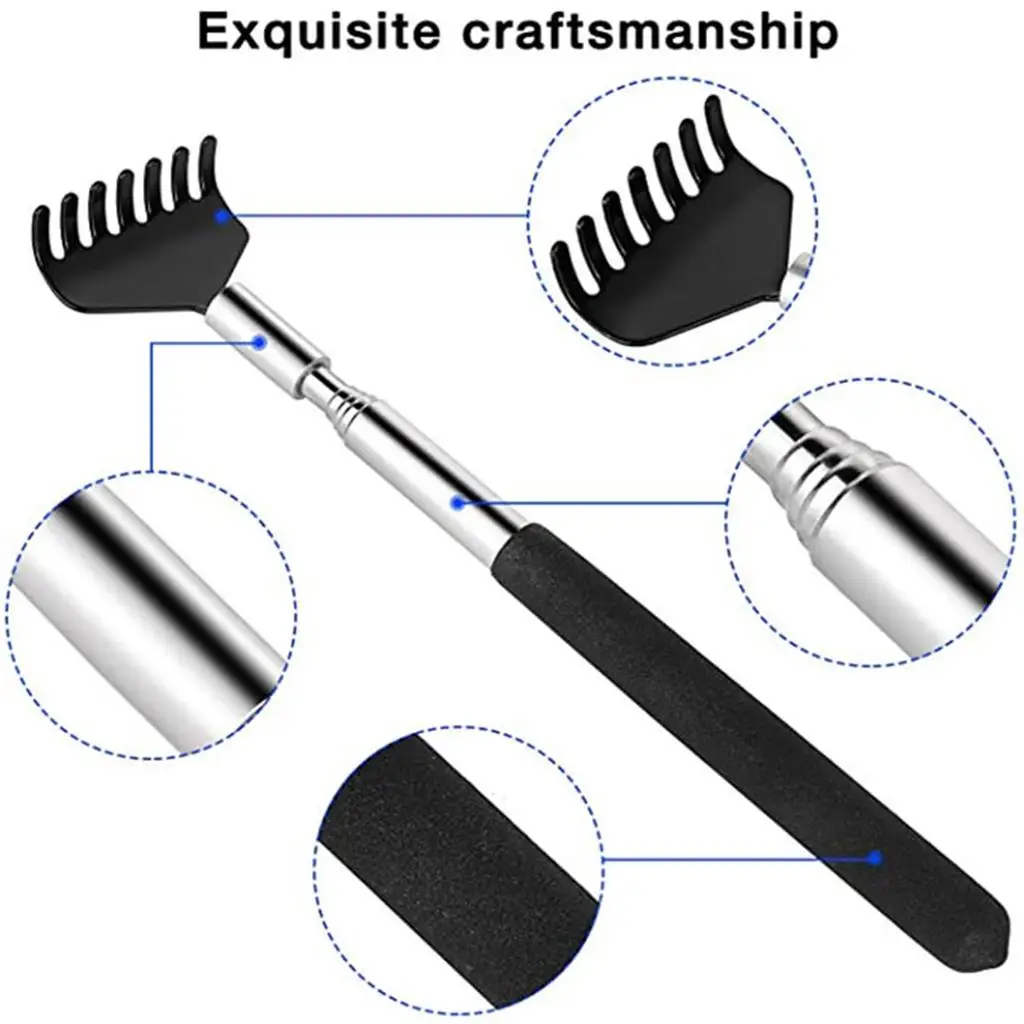 

2Pcs Extendable Back Scratcher Stainless Steel Massager Relief