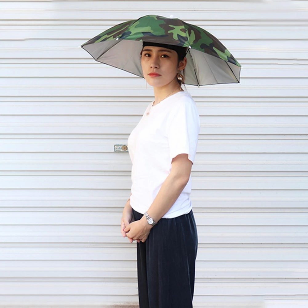 

Foldable Umbrella Hat for Fishing Golf Camping Beach Sunshade Hands Free Outdoor UV Protection Umbrella Caps for Men Women
