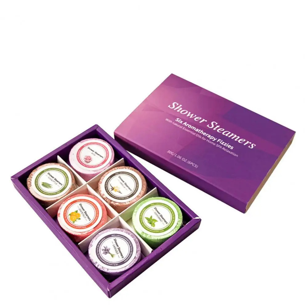 

6Pcs/Set Useful Bath Salt Tablets Fragrant Natural Mini Shower Bombs Gift Set Bath Bombs