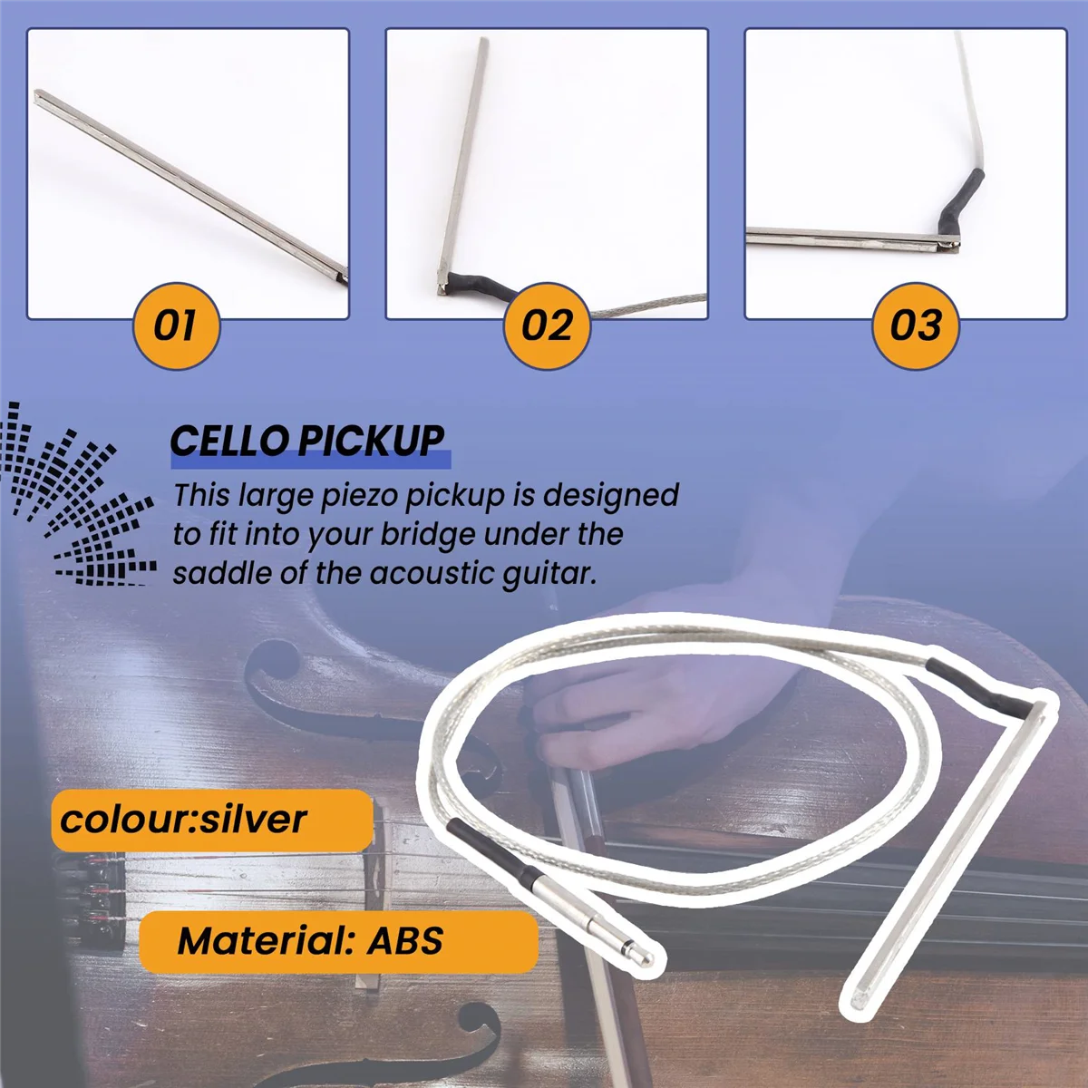 6-струнная высокочувствительная акустическая гитара седло стержень