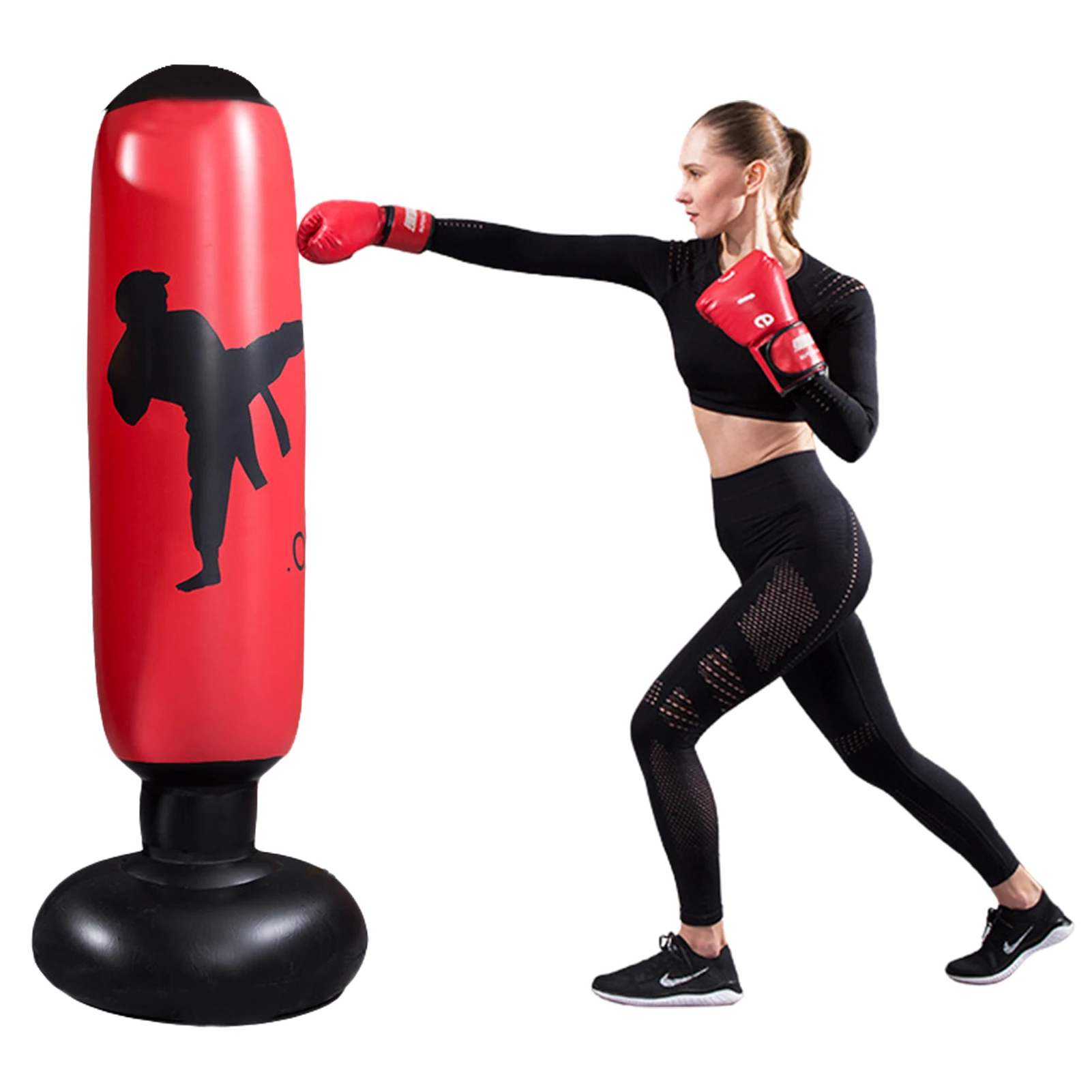 

160cm Boxing Punching Bag Muay Thai Training Pressure Relief Bounce Back Sandbag Muay Thai Training Decompression Punching Bag