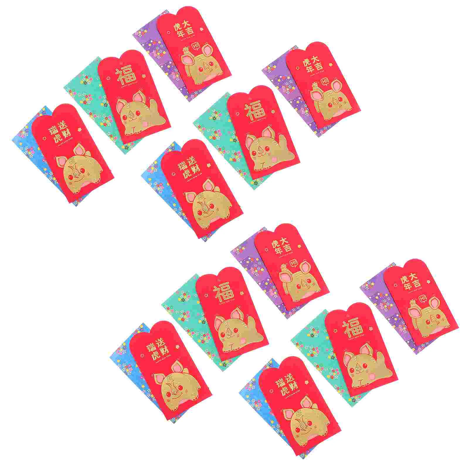 

12Pcs New Year Red Packets for Kids Family Traditional New Year Red Packets