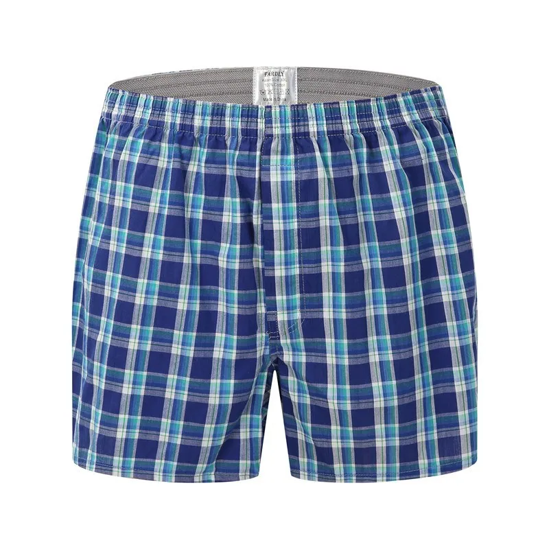 Man's Classic Basics New High Quality 100% Cotton Sleep Shorts Men Casual Loose Pants Summer Leisur Plaid Home Underwear