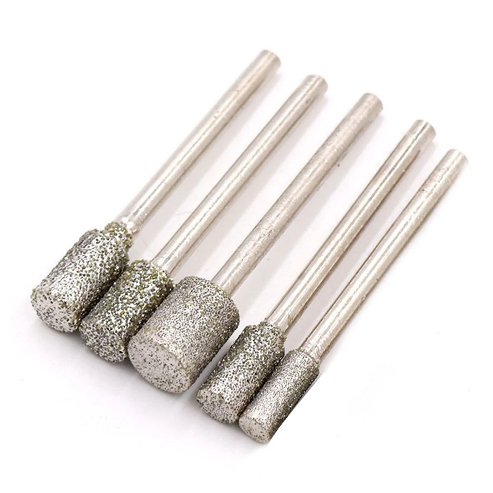 

5Pcs 3 -8mm 60Grit Diamond Grinding Burr Abrasive Bits For Electric Mill Polishing Carving Metal Ceramic Wood Glass